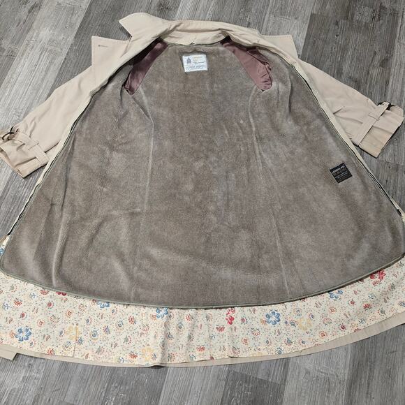 Vintage London Fog Double Breasted Trench Coat Spy Jacket Removable Fleece Liner - Picture 2 of 16